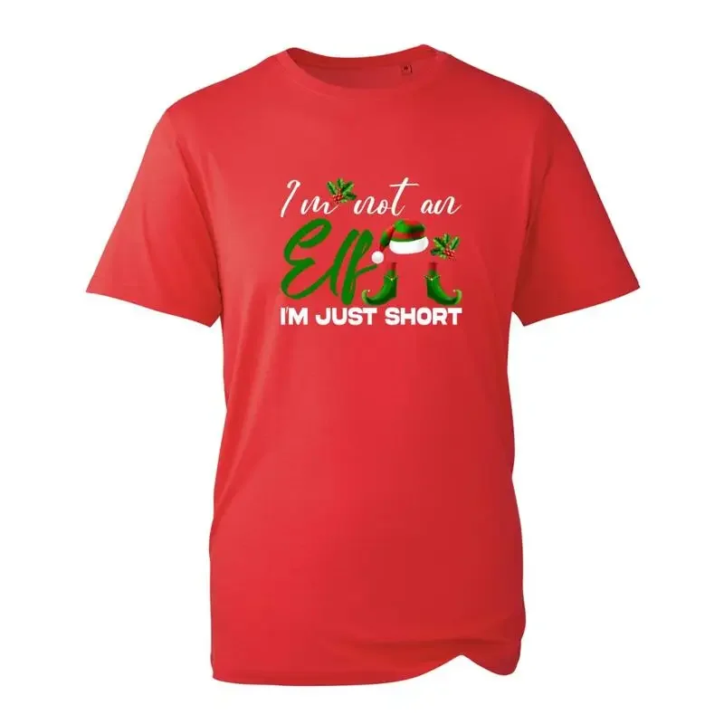 I'M Not An Elf Just Short T Shirt Novelty Funny Santa Merry Xmas Top