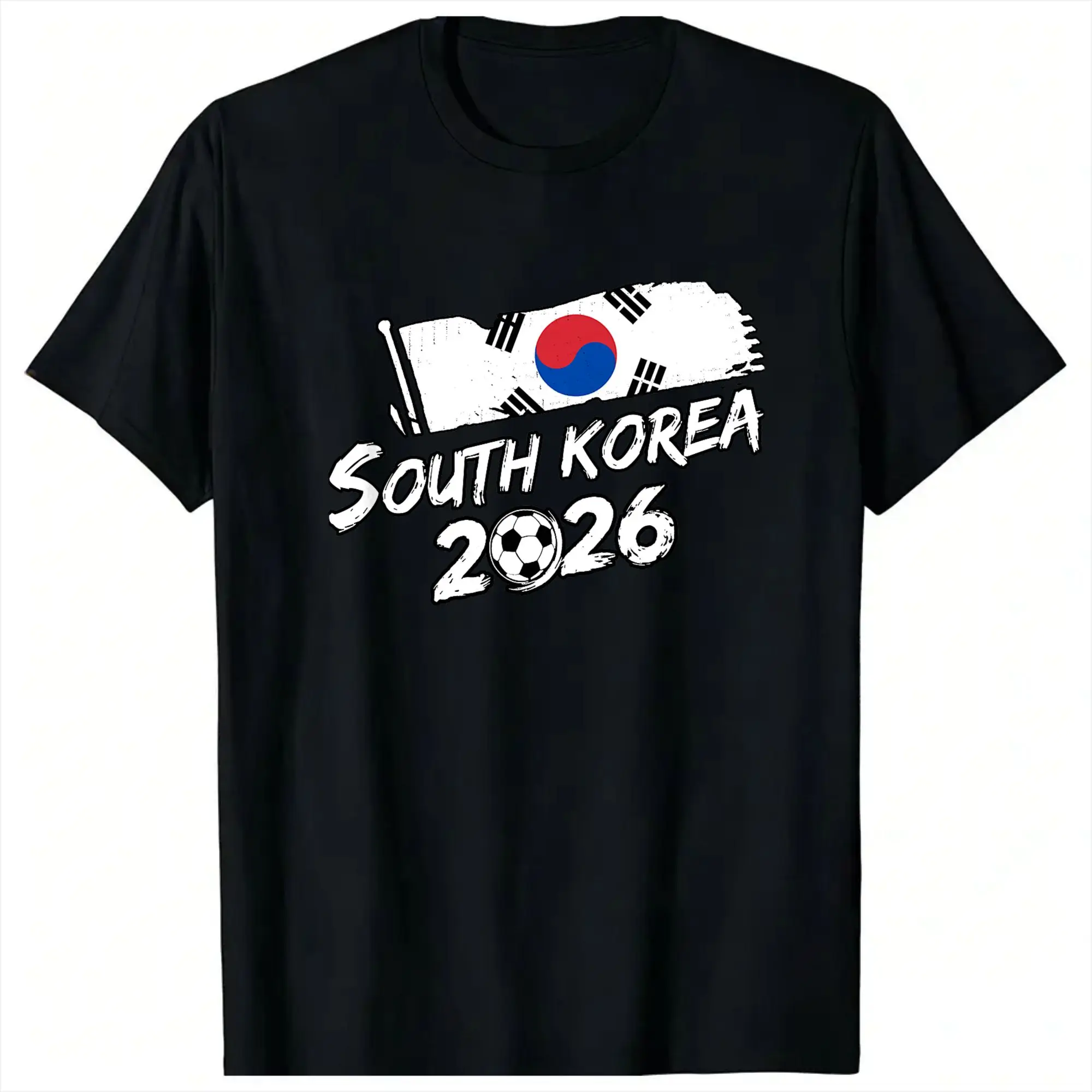 Oversized T-Shirt South Korea Soccer South Korean Flag T-Shirts  Leisure Tshirt for Men Summer Y2K Retro Short Sleeve Top Tees