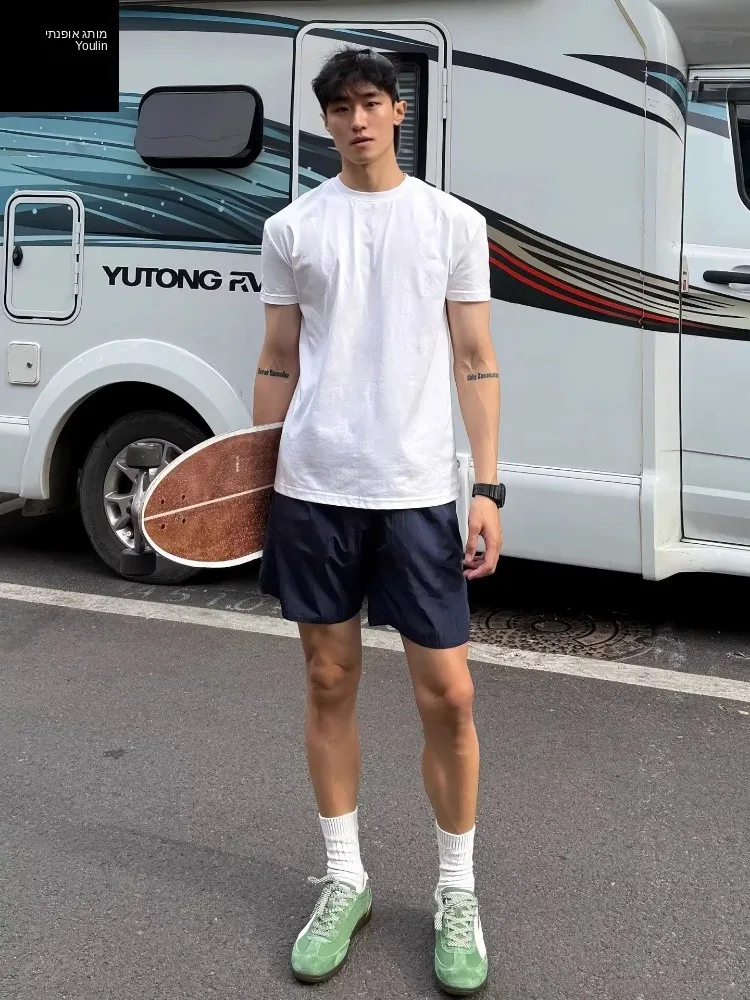 

Quick Dry American Style Sport Shorts Men's Outdoor Running Fitness Basketball Pants Casual above Knee Fourths
