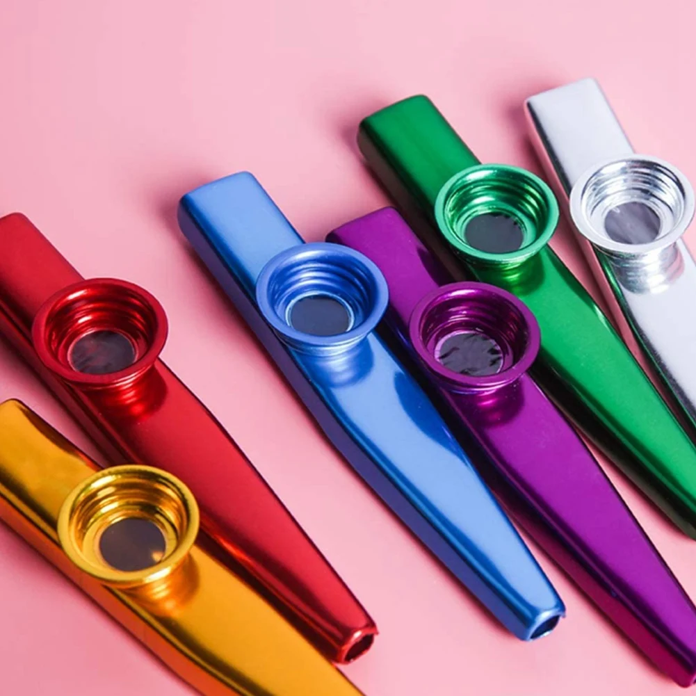 12PCS Metal Kazoo Flutes Musical InstrumentsToy for 6 Colors,Good Companion for Ukulele, Violin, Guitar, Piano