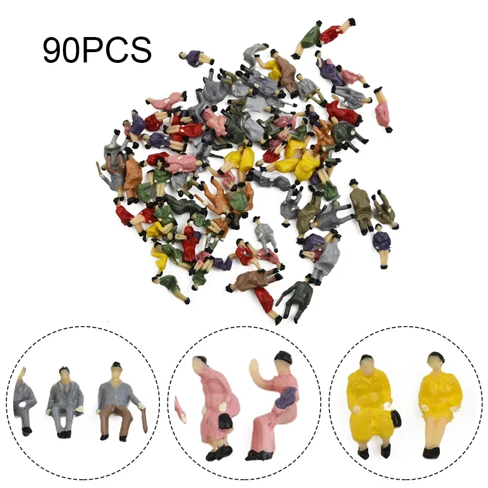 90pcs HO Scale 1:87 All Seated Passenger People Sitting Figures Different Poses Model Train Bench Chair Park Layout Garden Decor