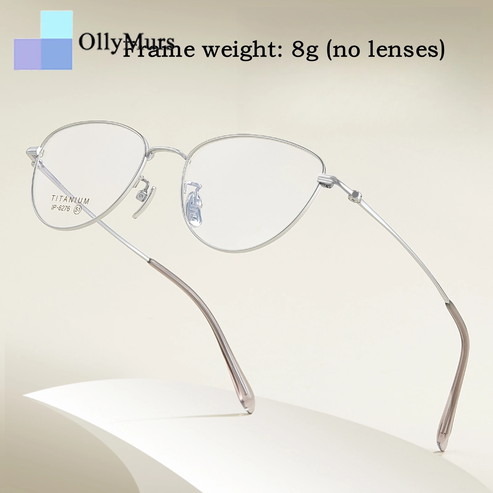 OLLYMURS الفاخرة التيتانيوم النقي عين القط المرأة النظارات خفيفة للغاية مزاجه الرجعية الاتجاه البصرية وصفة طبية النظارات الإطار