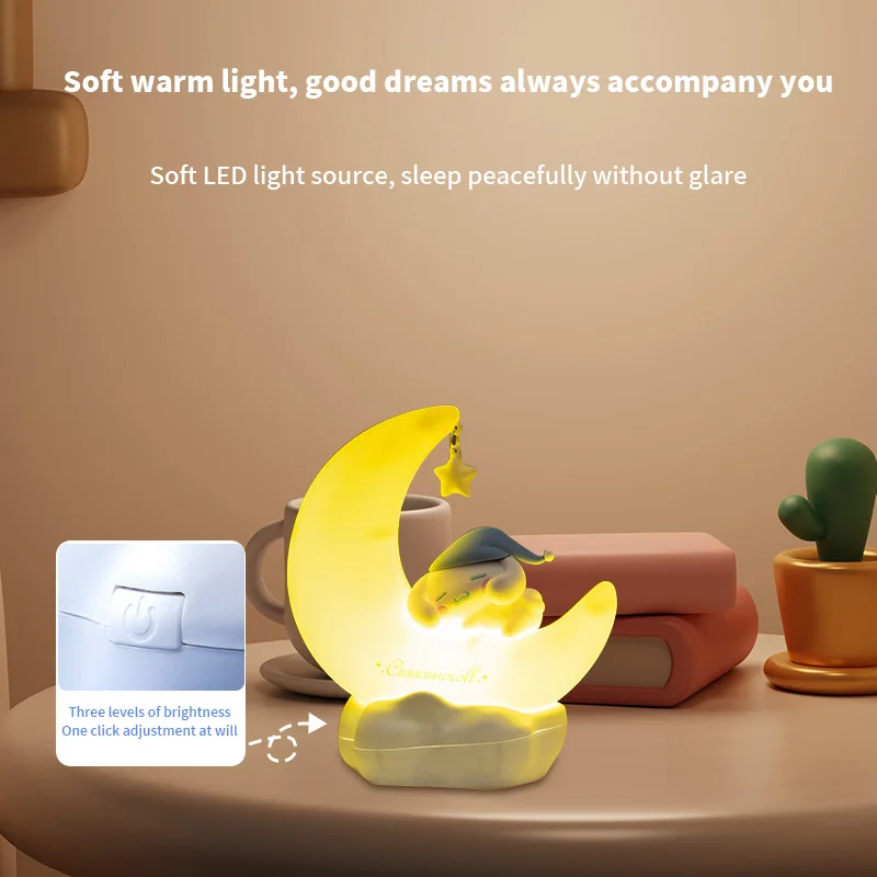 MINISO Sanrio Nachtlampje Anime Kuromi/Melody Moonbud Zoete Slaap Bedlight Bureau Decoratie Bureaulamp Kawaii Kerstcadeau