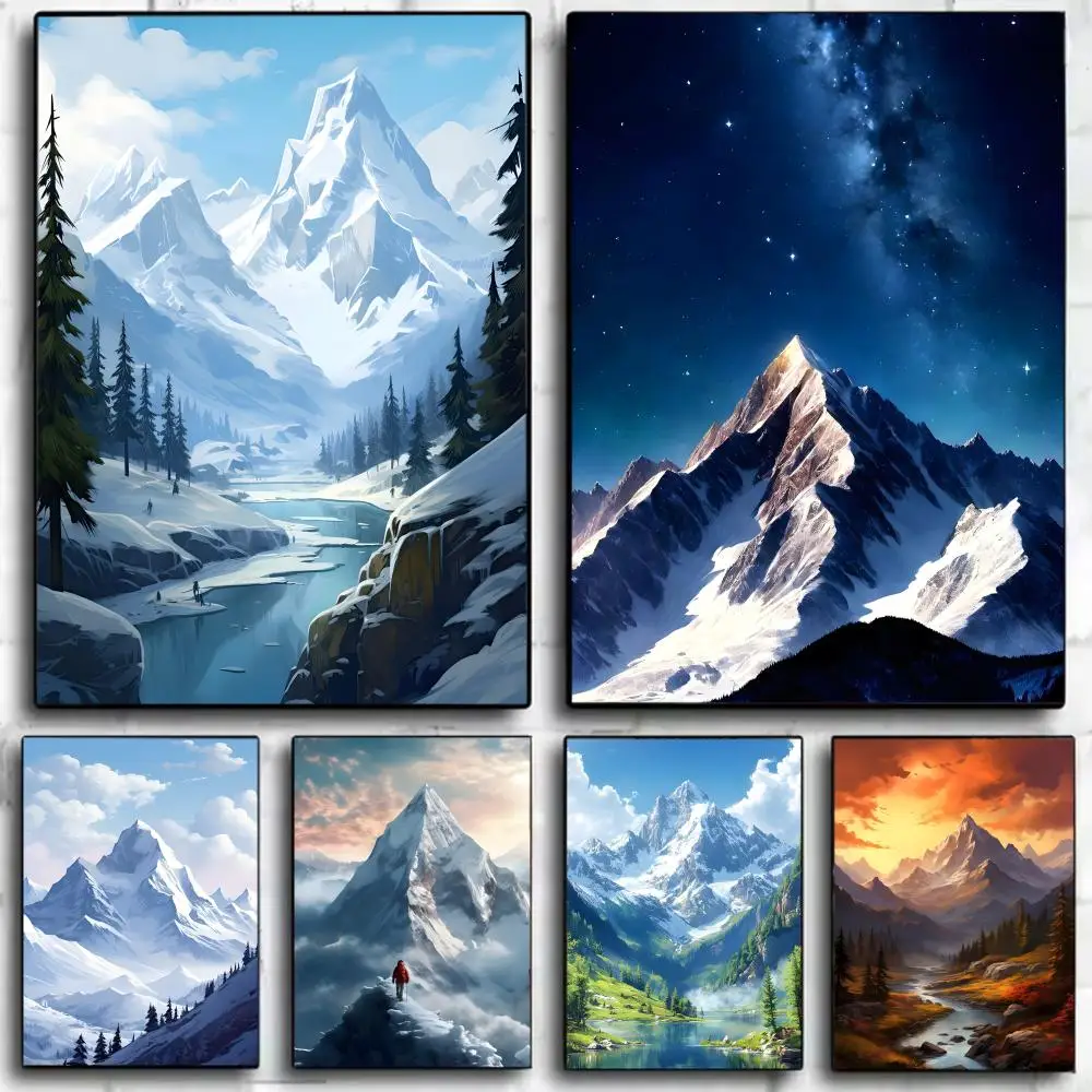 visual nature Mountain Poster Wall Art Print Poster Decorative Mural Home Decor Gift Unframed