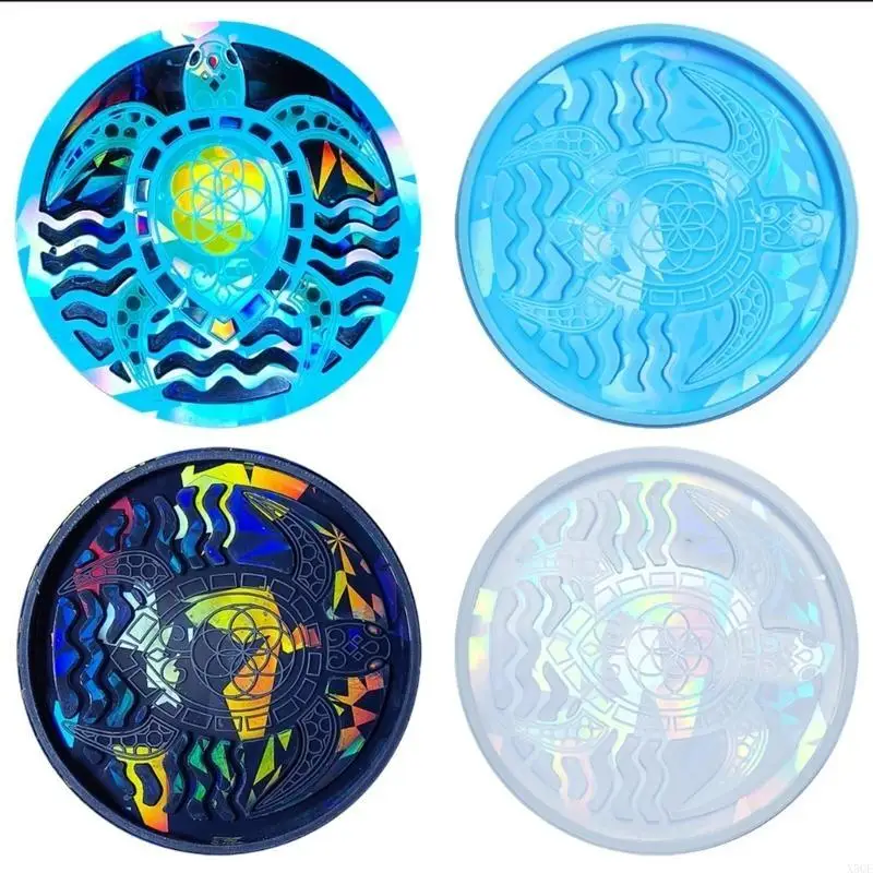 

Формы для подставок из смолы Голографические силиконовые формы для подставок в форме морской черепахи