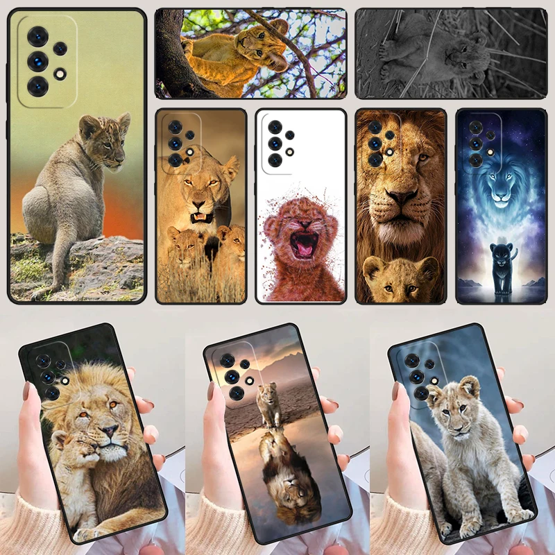 Lion Alpha Male Cub phone case For Samsung Galaxy A42 A31 A40 A51 A71 A32 A80 A91 A52 A72 A73 A20e A21S A50 A70 A11 A12 Cover