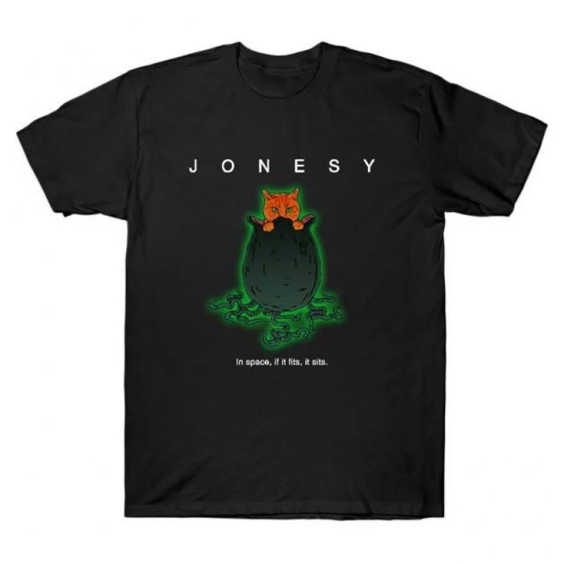 

In Space, If it Fits, It Sits Retro Sci-Fi Alien Gift T-Shirt Weyland Horror movie Xenomorph LV-426 printed Graphic clothes