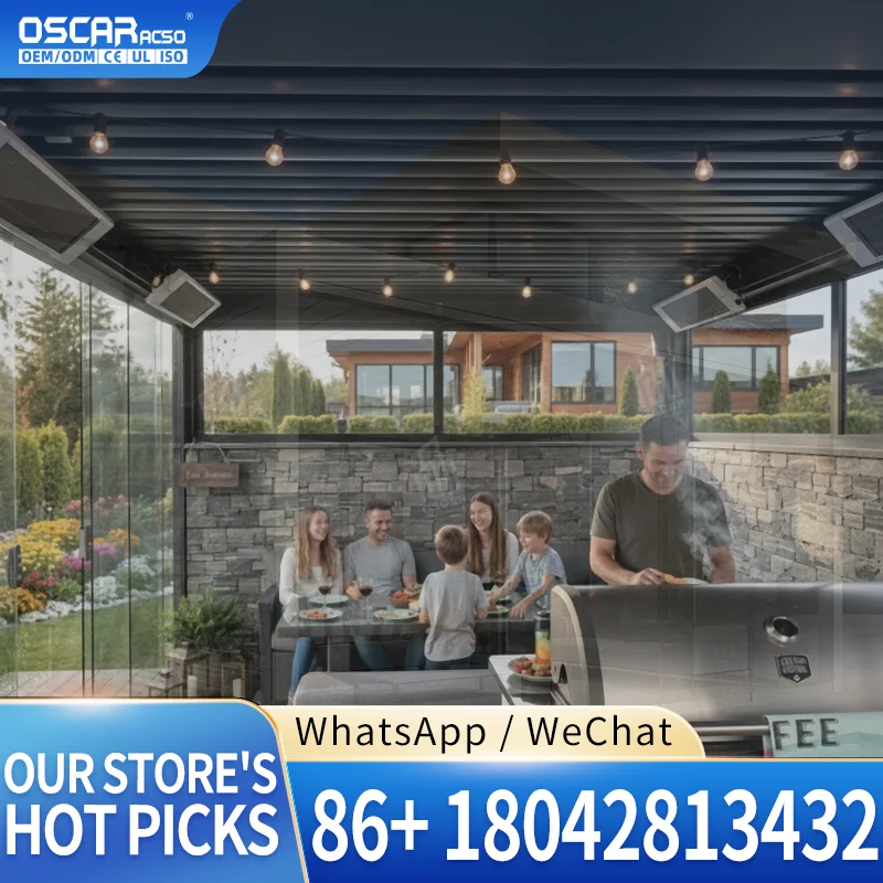 Personalized Weather Resistant Aluminum Garden Pergola Adjustable Louver Roof Canopy Patio Deck Backyard Poolside Party Europe M