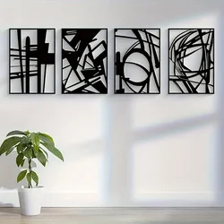 HelloYoung Abstract Metal Wall Art, Minimalist Decorative Single Line Art Wall Decor Metal Wall Sculpture Modern Wall Decor
