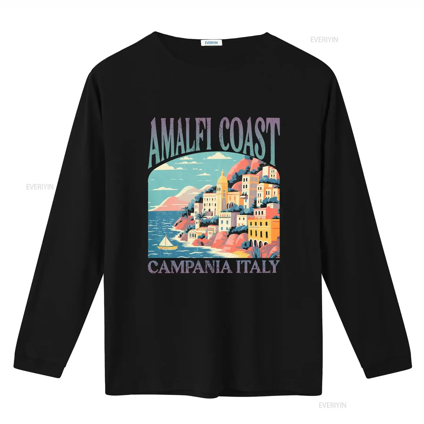 Amalfi Coast Italy T Shirt Travel Italia Positano Italian Lemon Retro Design Vintage Style for  vintage Washed streetwear