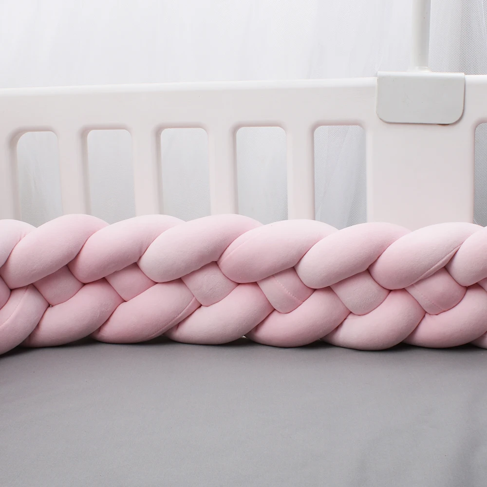 Baby Bumpers For Cribs Pink 4 Knotted Infant Room Decor