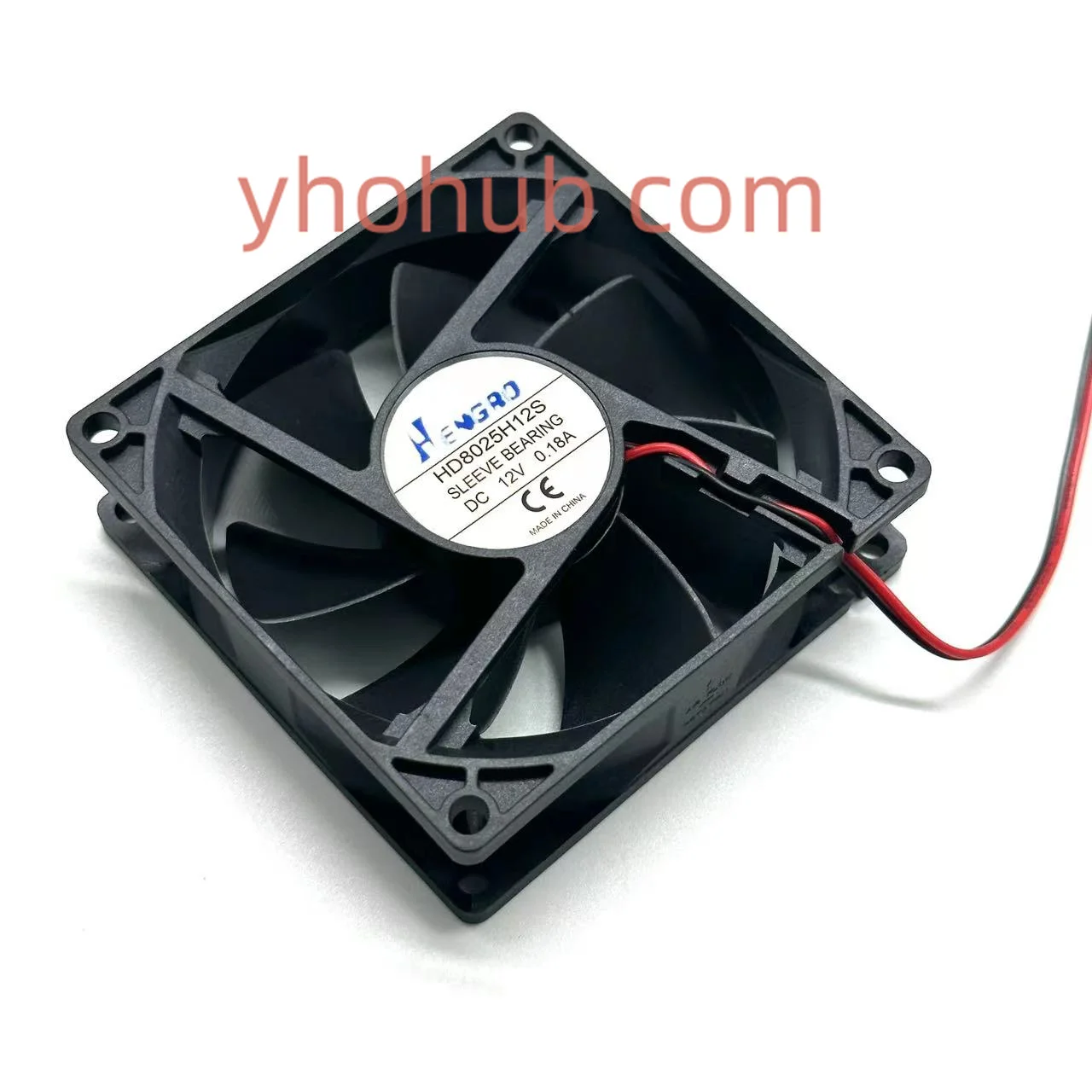 

HENGRD HD8025H12S DC 12V 0.18A 80x80x25mm 2-Wire Server Cooling Fan