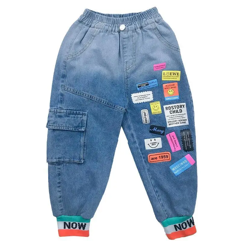 Children\'s Pants New Boys and Baby Trousers Handsome and Fashionable Pants Spring and Autumn Children\'s Cartoon Jeans