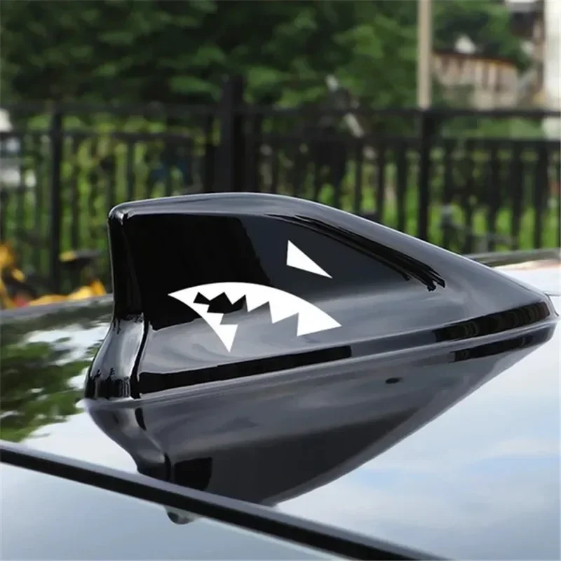 1set Shark Mouth 2D Flat Vinyl Sticker, Waterproof UV Resistant Decal for Car, Motorcycle, Helmet, Holiday Gift