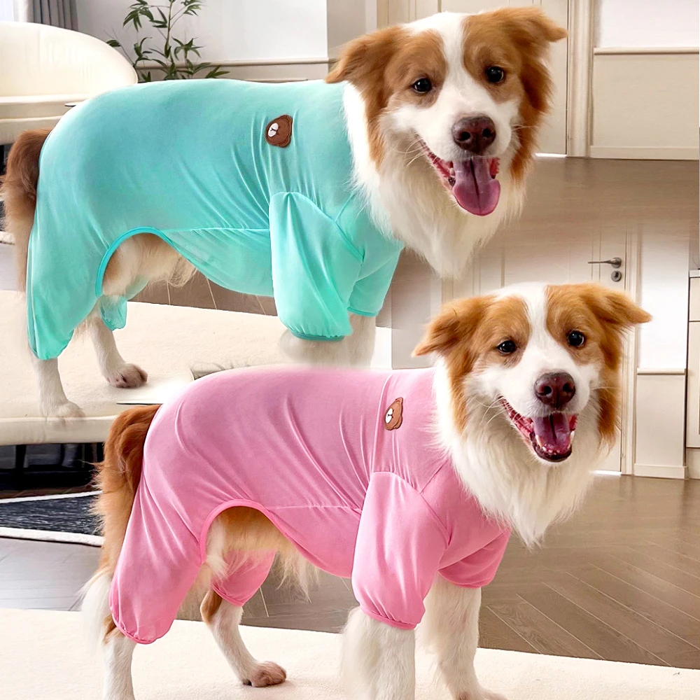 

Breathable Pet Clothes for Small Medium Large Dog Summer Thin PureColor Vest Golden Retriever Puppy Jumpsuit Pet Overall Costume