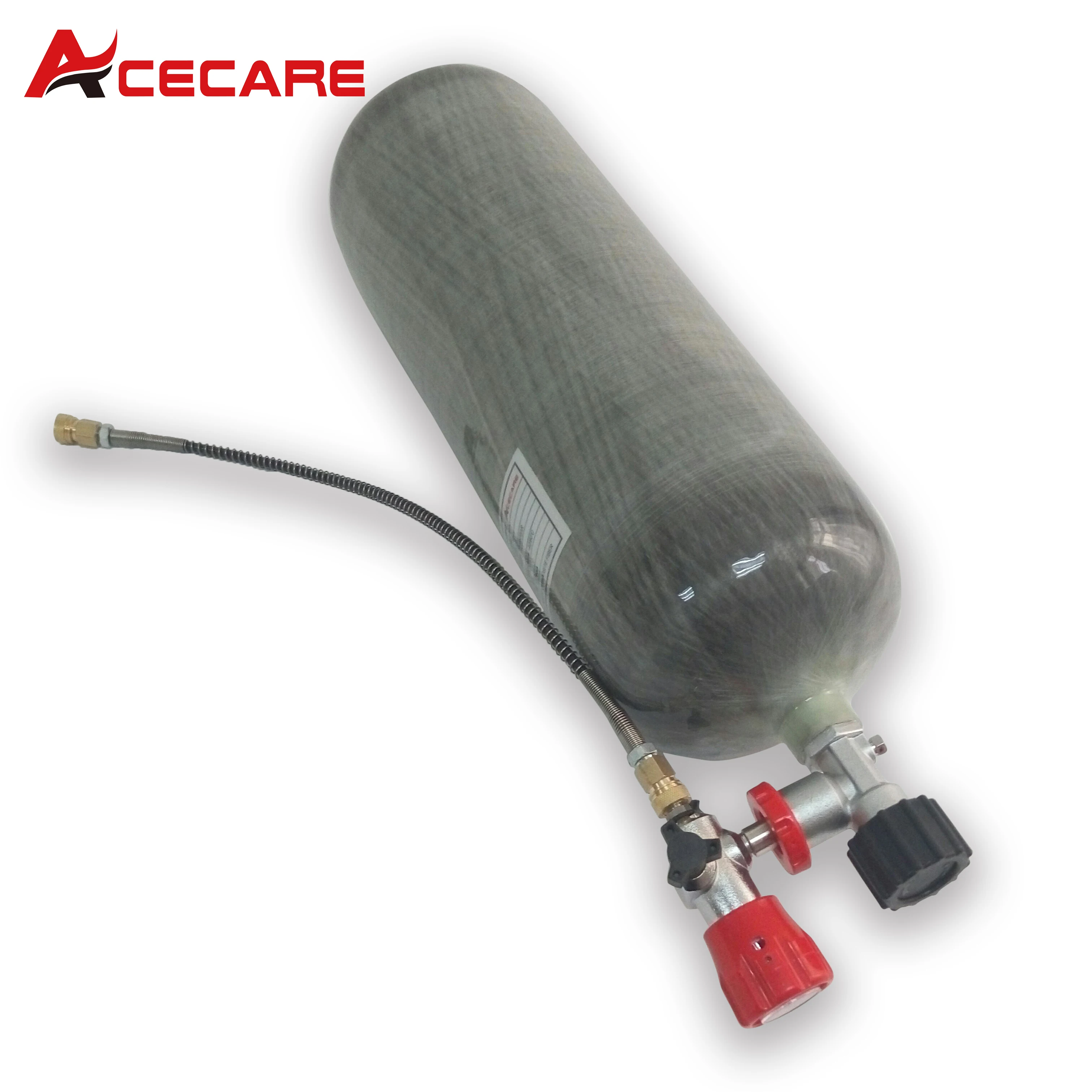 Acecare 9L CE 300Bar 4500psi цилиндр из углеродного волокна с номеральным манометром и заправочной станцией для подводного плавания