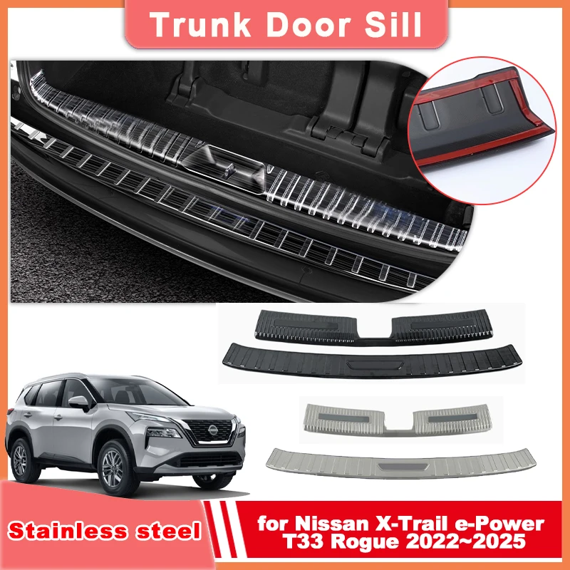

Trunk Door Sill for Nissan X-Trail e-Power T33 Rogue 2022~2025 Stainless Steel Protect Threshold Guard Plate Sticker Accessories