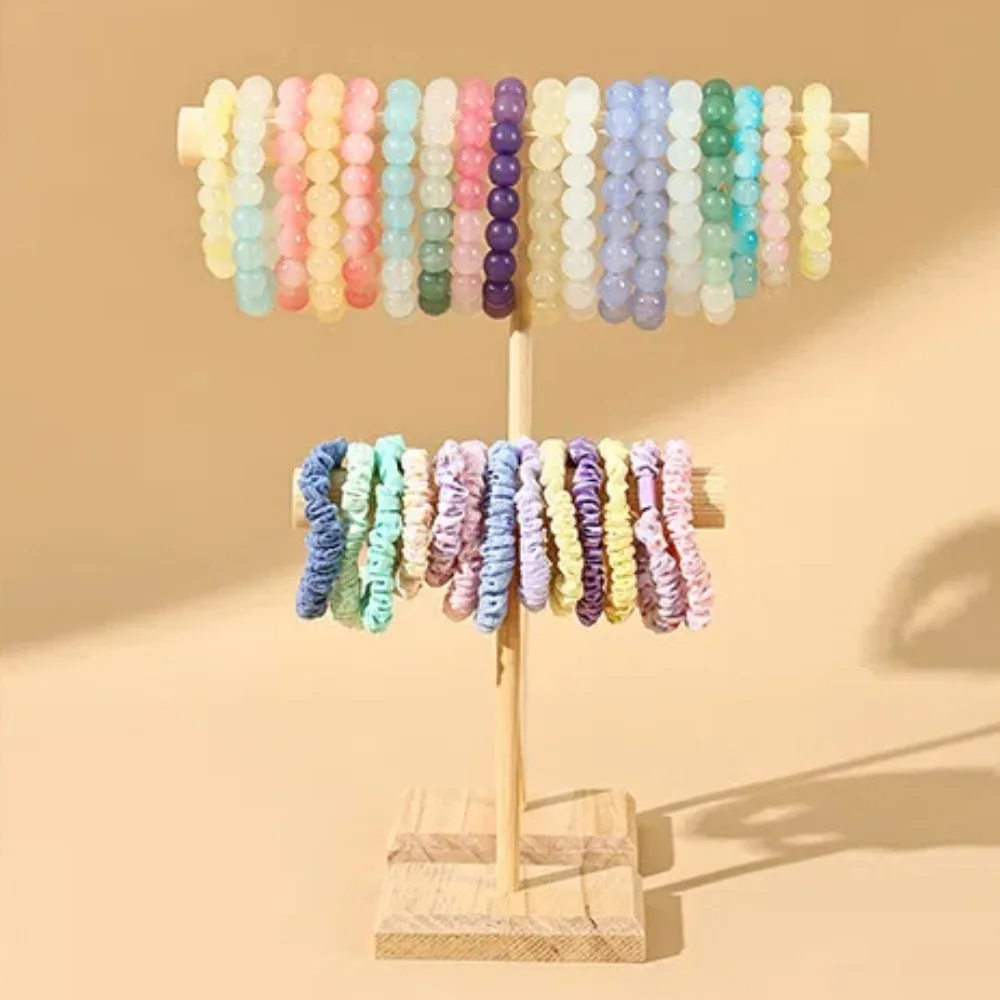 حامل عرض مجوهرات من الخشب الصلب ، تخزين سوار على شكل حرف T ، رف قلادة ، سطح طاولة منزلي ، رباط شعر