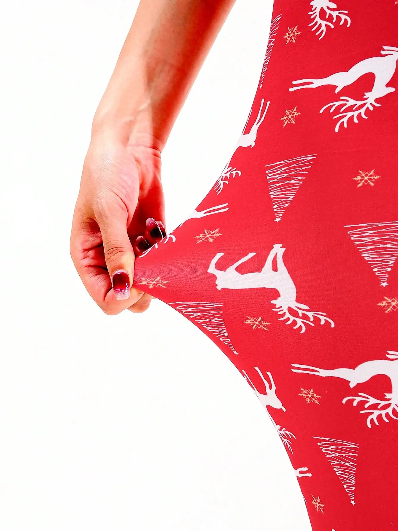 Christmas Deer Tight Fitting Women's Leggings Brushed Print Street Fitness Outerwear Casual Sports Pencil Pants
