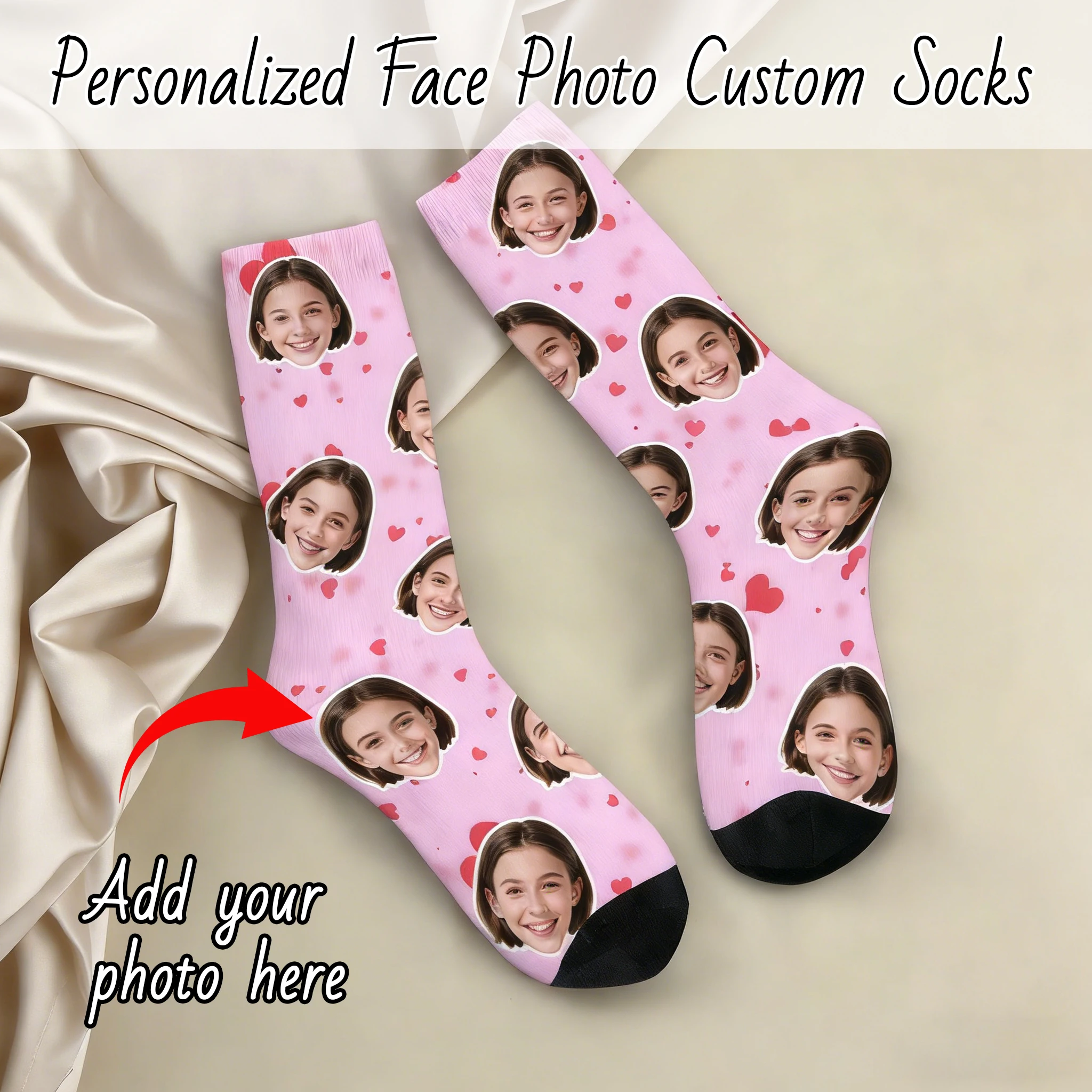 Chaussettes avatar personnalisées pour hommes et femmes, chaussettes avec photo personnalisée, chaussettes avec image personnalisée, cadeaux personnalisés