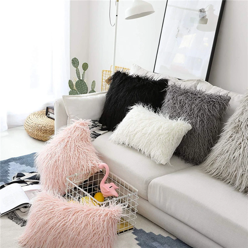 

Simple Style Plush Pillow Case Ins Style Home Bedside Cushion Sofa Pillow Case Nordic Style Fashionable Cushion Pillow Case