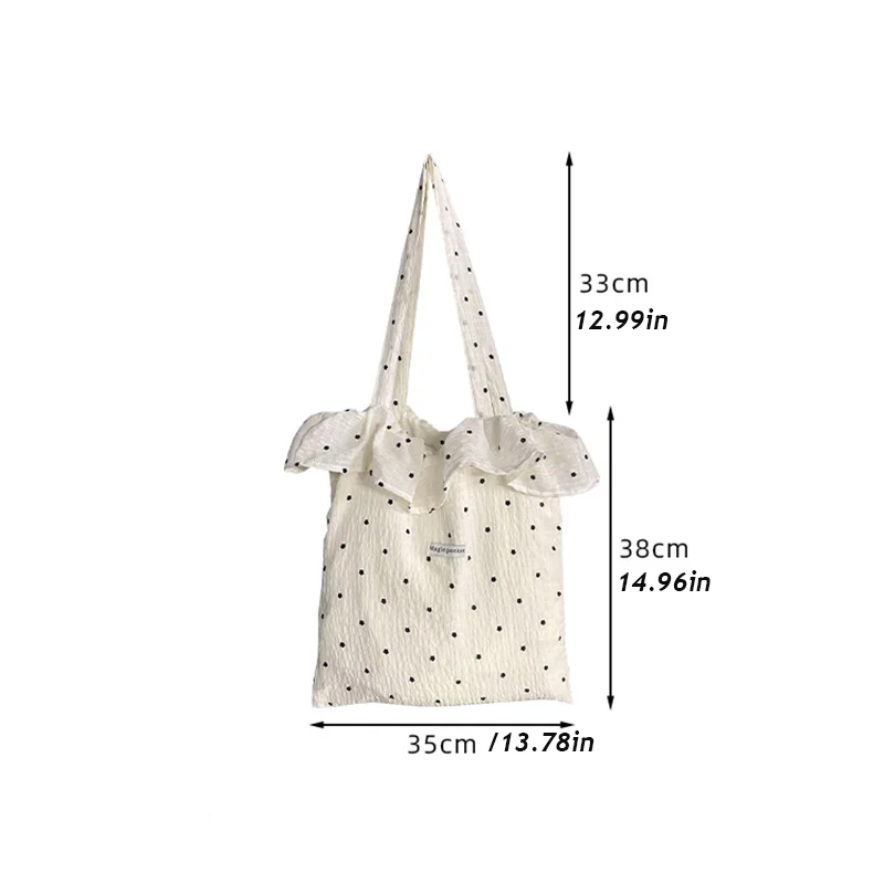 All-match Wave Point Chiffon Shoulder Bag Large Capacity Fairy Mesh Handbag Commuting Bag Korean Style Tote Bag Women image 6