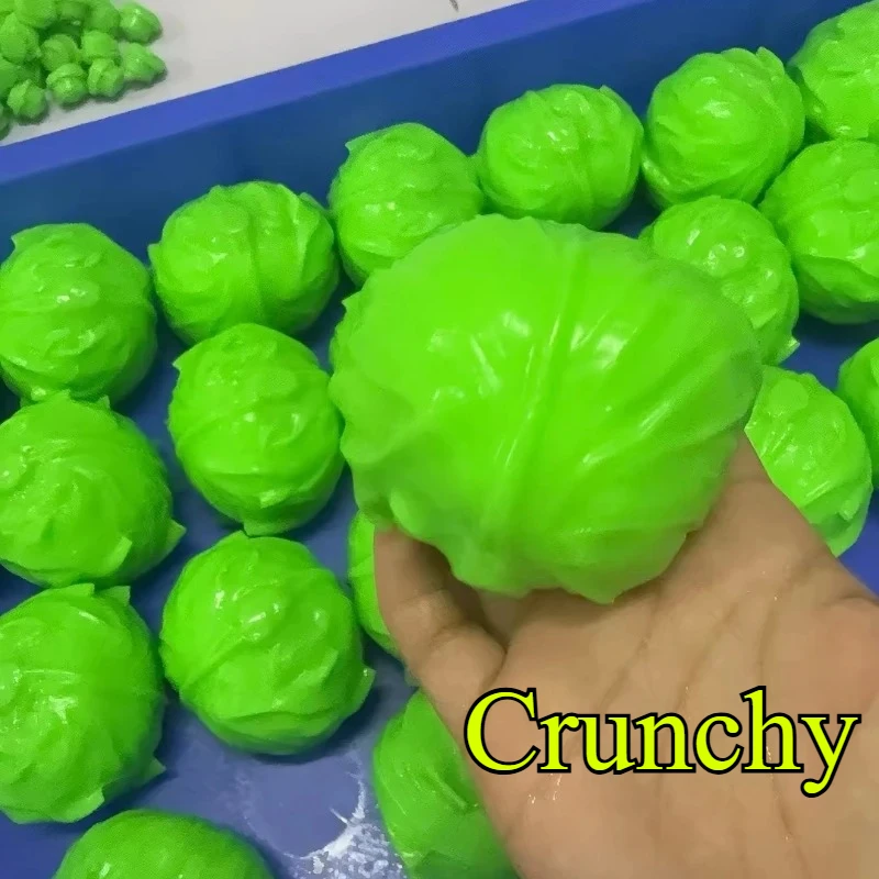 Handgemachter Knuspriger Stressball Grüner Kohl Bok Choy Quetschspielzeug Squishy Fidget Ball Runde Blöcke ASMR Sensorisches Stressabbau-Spielzeug