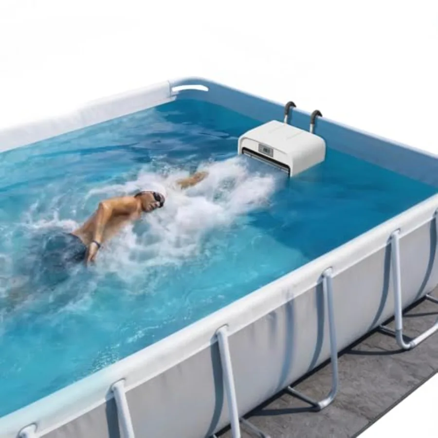 

Swimming Pool Current Machine for Above Ground Pools - Swim in Place Trainer 1-9 Grade Adjustable Current Swim Jet for Outdoor
