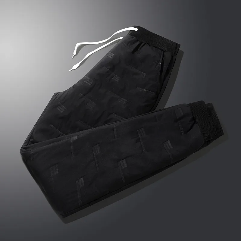 New Men'S Fashionable And Versatile Autumn Winter Warm Down Cotton Pants Middle-Aged And Elderly Casual Thick Sports Trousers