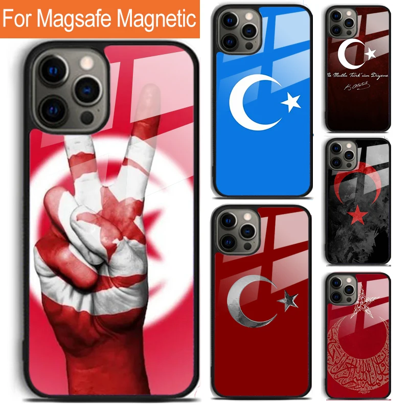 Republic Turkey Flag Phone Case For iPhone 16 15 14 13 12 11 Pro Max Plus Magsafe Magnetic Wireless Charging Cover