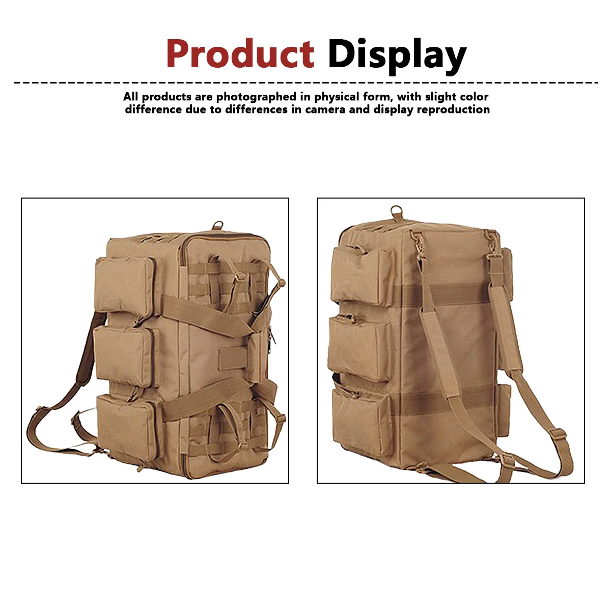 المشي لمسافات طويلة حقيبة سفر التخييم على ظهره التكتيكية في الهواء الطلق حقيبة كتف كبيرة متعددة الوظائف حقيبة عسكرية القماش الخشن حقائب اليد