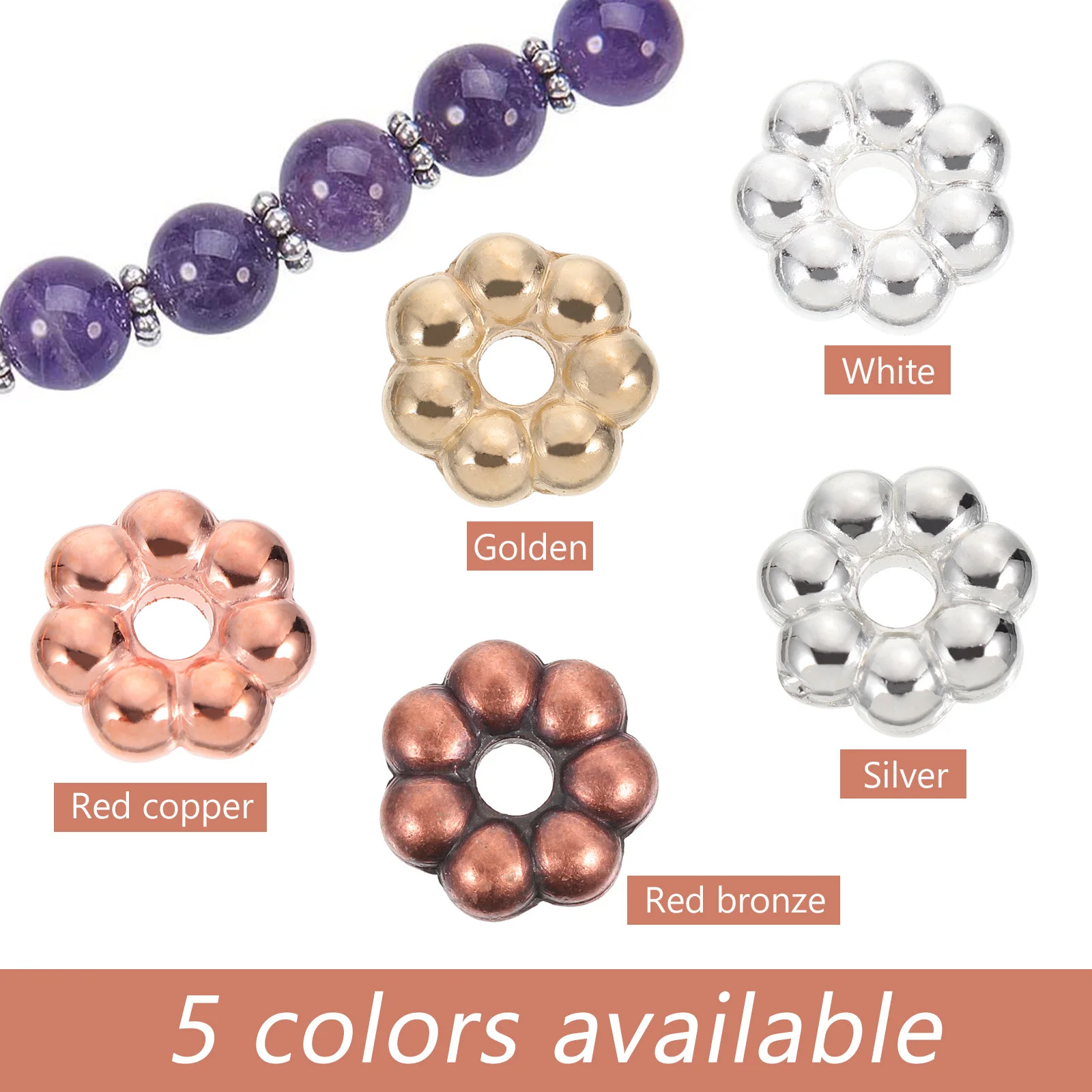 2000 قطعة من البلاستيك المطلي بالكهرباء على شكل زهرة إكسسوارات مجوهرات إبداعية للحرف اليدوية على شكل سوار ذاتي الصنع #2