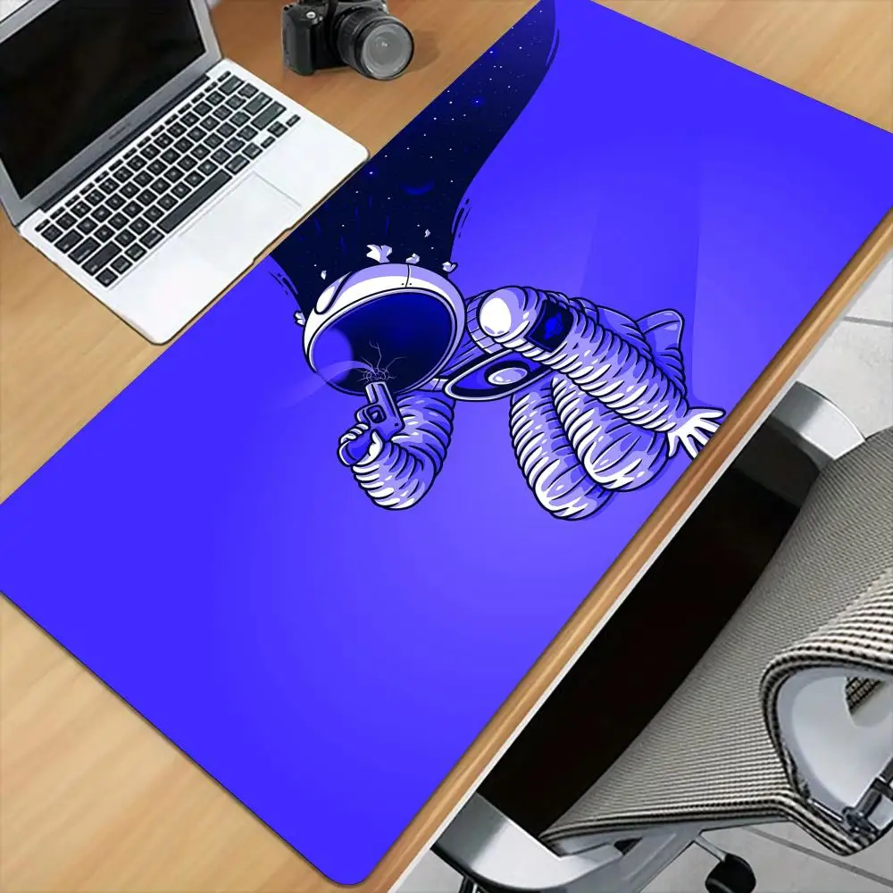 

Cartoon astronaut illustration large Mouse Pad Desk Mat Stitched Edge Non-Slip Durable pc accessories Gaming mats Mouse carpet