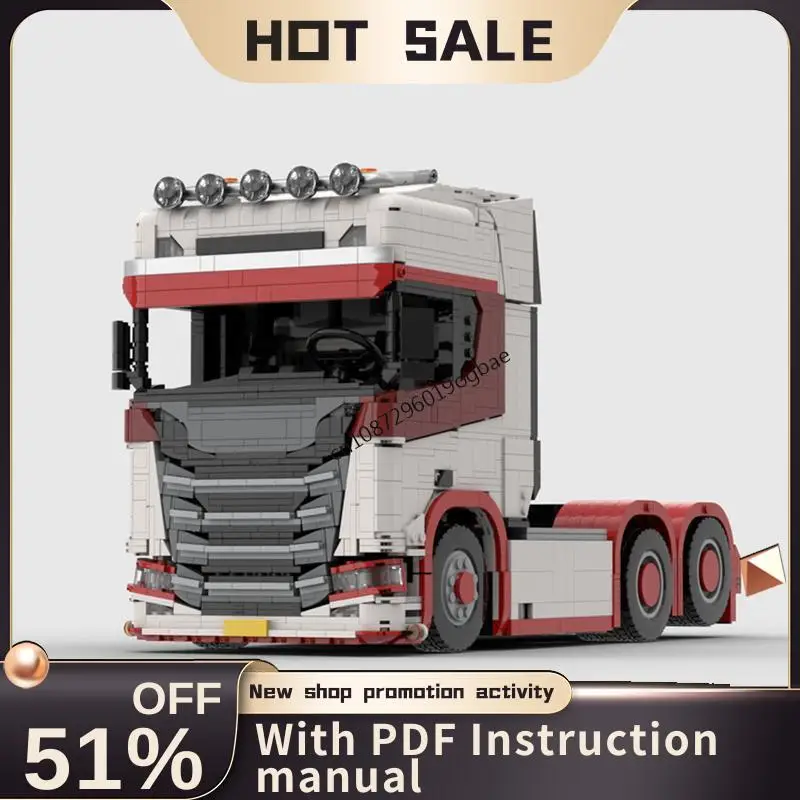 

2924Pcs Engineering Container Scania 770S Heavy Duty Truck Trailer Tower Head Technology Diy Creative Ideas Kids Toy Gift Blocks