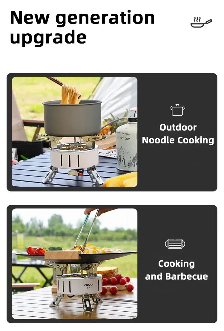 

Round Folding Stainless Steel Outdoor Hiking Portable Butane Gas Stove Outdoor BBQ Grill