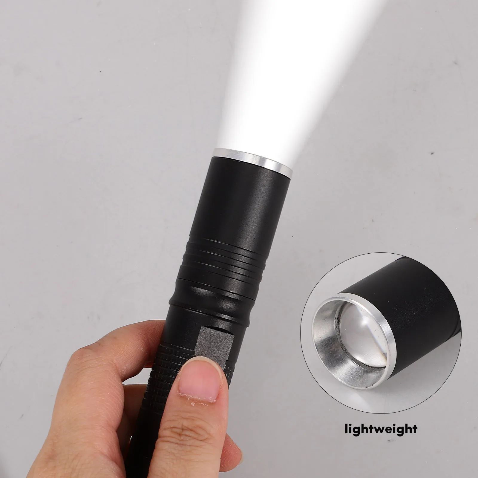 

Waterproof Flashlight Ultra Bright Rechargeable LED Mini Torch Grooved Skid Proof Design for Rain Snow All Weather Outdoor