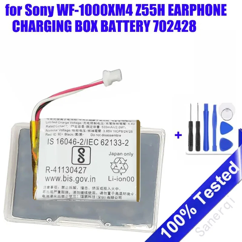 Full Capacity 702428 For ZeniPower Z55H 75mAh For SONY 1000XM4 XM4 WF-1000XM4 Earbuds Headset Bluetooth Batteria WithTools