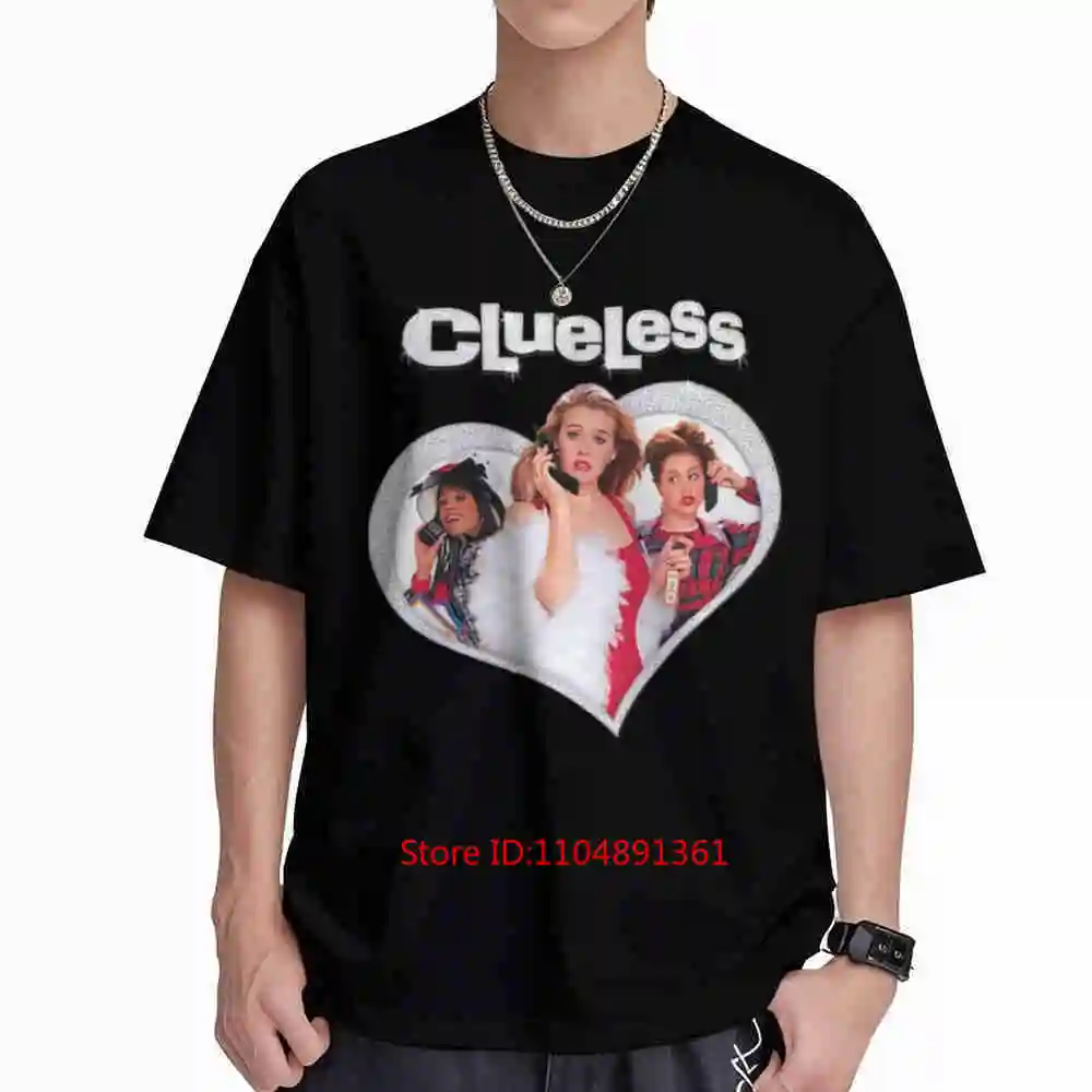 Clueless Bling Heart Short Sleeve Tee 100% Cotton T-Shirt