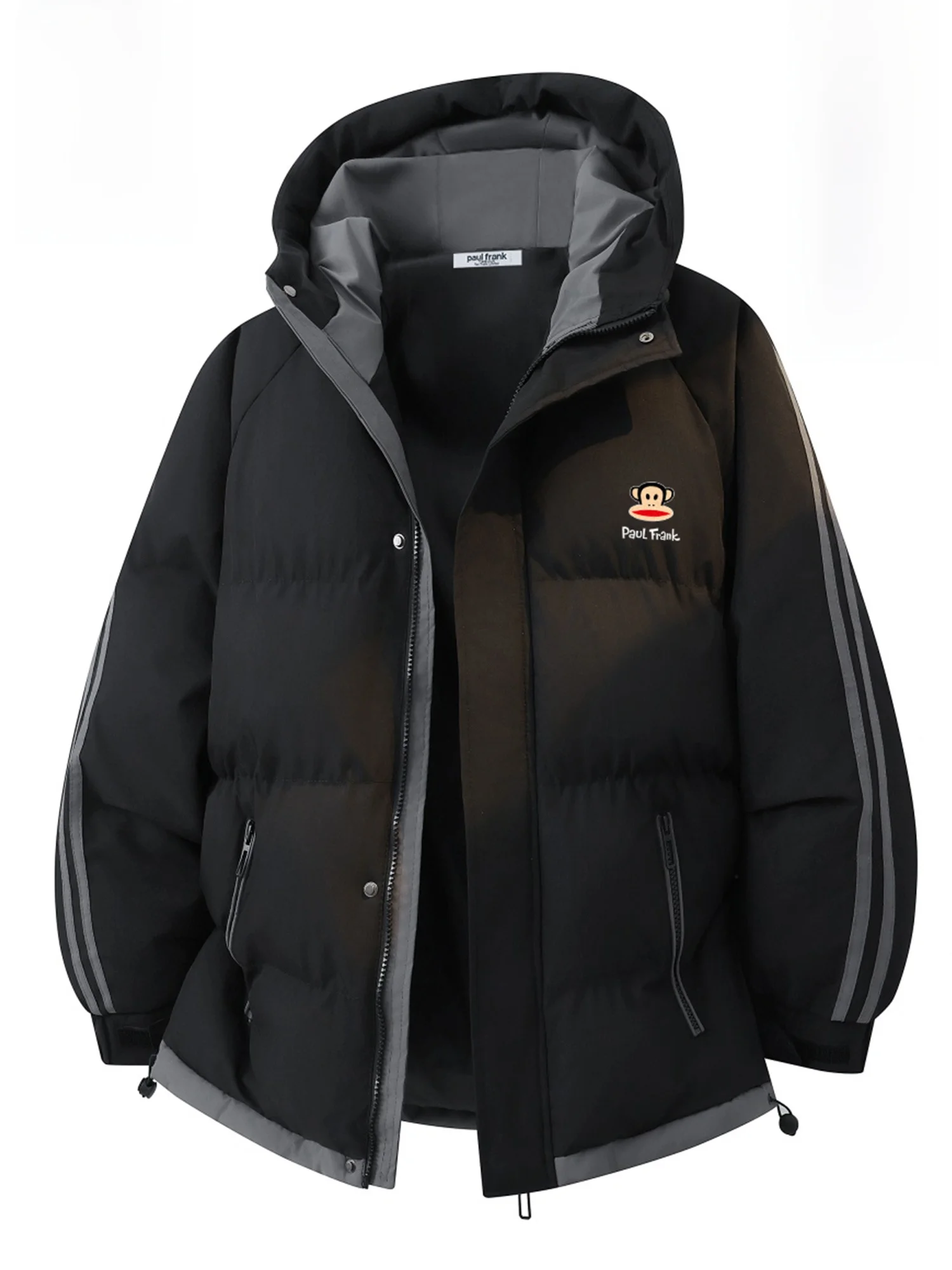 

PaulFrank Winter Thiened Cotton Jaet Men's Hooded Bread Coat Youth Faion Warm Polyester Fiber Casual Outerwear