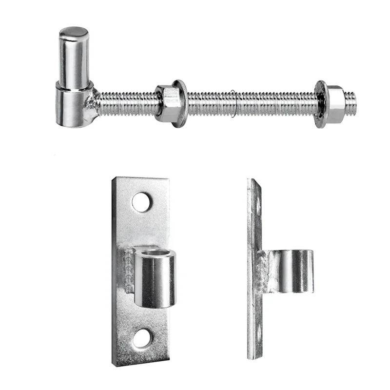 ABFU-Heavy Duty Gate Hinges For Wood & Metal Gates, 8 Inch J Bolt Hinge, 4-Pack - Ideal For Farm & Barn Gates