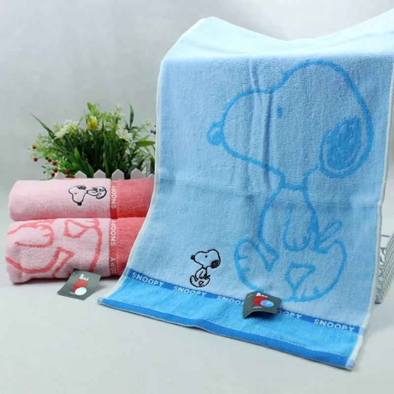 Toalla de algodón Snoopy de 60x30cm, toalla gruesa con absorción de agua para adultos y niños, toalla facial suave de afinidad, paño facial bonito de dibujos animados para niños