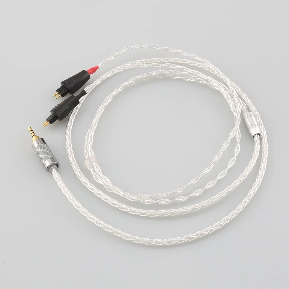 Cabo de fone de ouvido occ banhado a prata, 2.5mm 4.4mm xlr 3.5mm 8 núcleos para fostex th900 mkii mk2 TH-909 TR-X00 TH-600