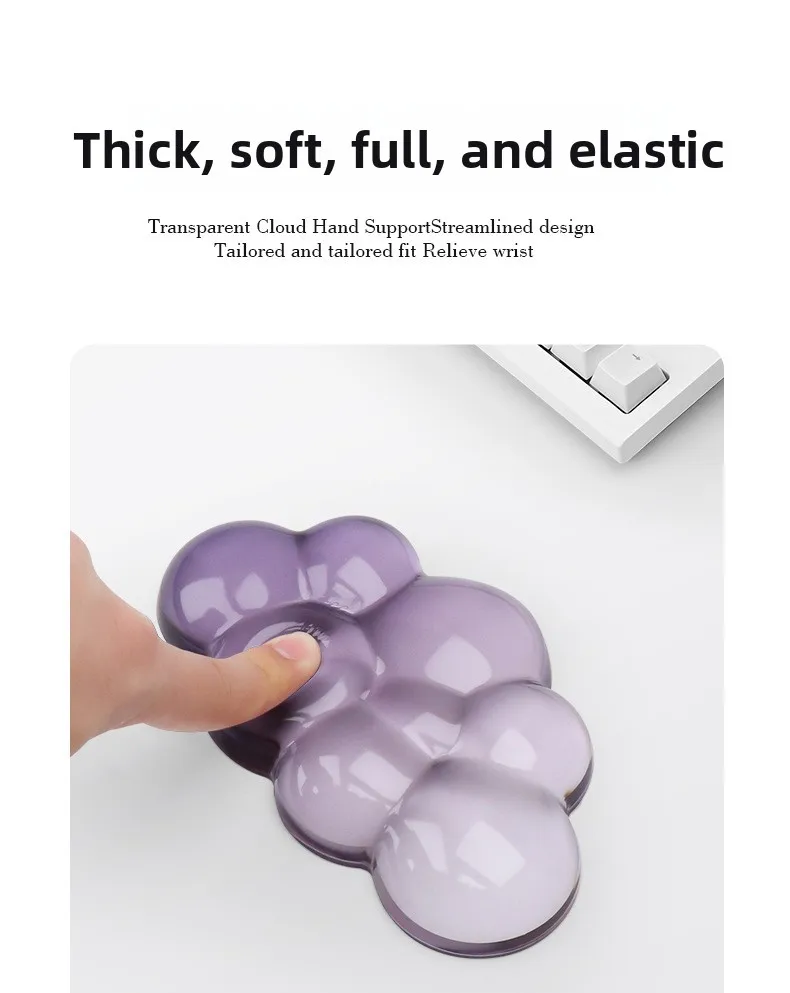 Cloud-Silikon-Handgelenkauflage für Tastatur, transparente Schreibtischunterlage mit Farbverlauf für Büro und Gaming, 5 Farboptionen – Detail 3
