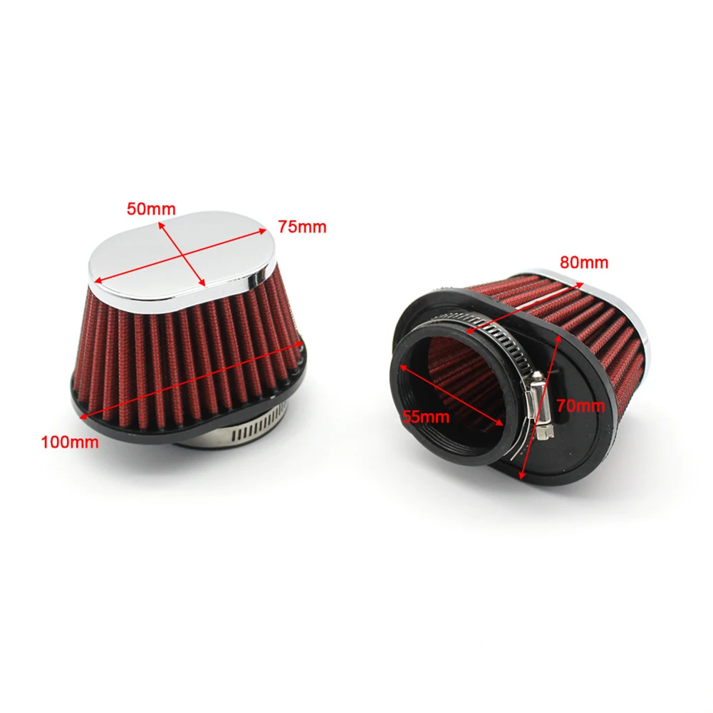 Eliminate Dust and Sand Particles with our 55mm Stainless Steel Mesh Carburetor Pod Intake Air Filter for Motorcycles and ATVs