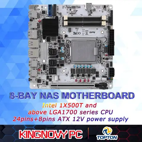 Q670 LGA 1700 NAS 메인보드 8베이 8개 SATA3.0 미니 ITX 메인보드 6개 M.2 NVMe 2*i226-LM 2.5GbE LAN 보드 DDR5 PCIe5.0 x16 지원