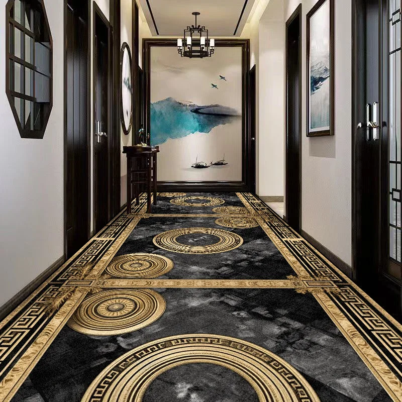 European Style Living Room Hall Carpets Luxury Long Corridor Rugs Non-slip Stairway Home Decor Mat Runner Customizable Aisle Rug