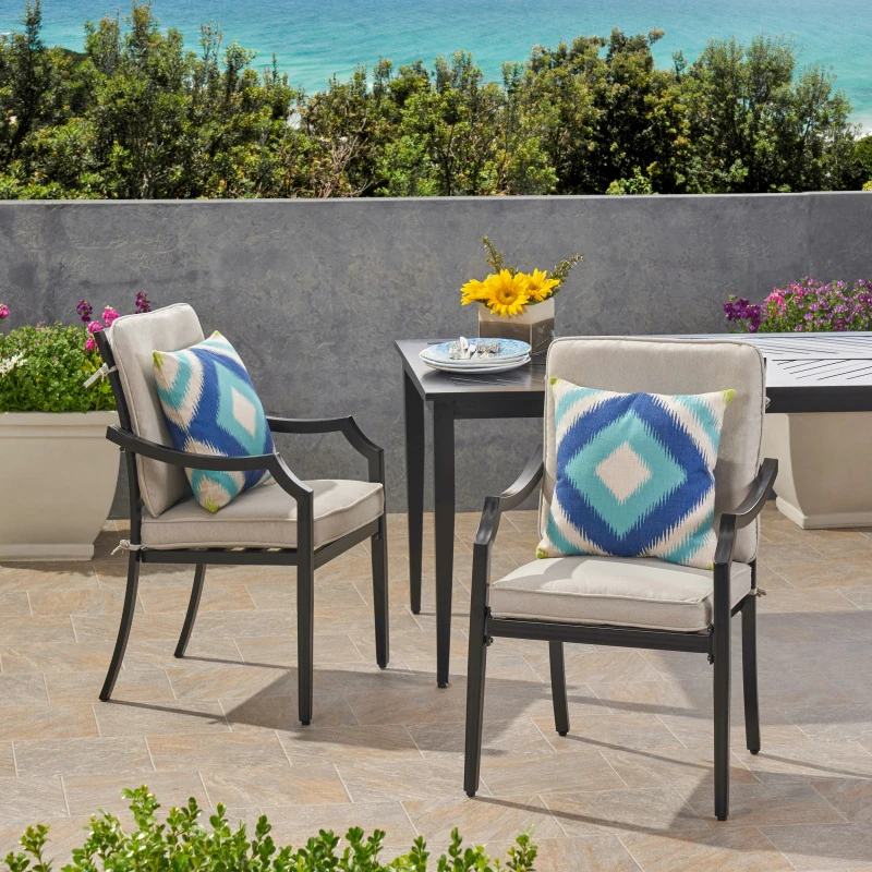 

Set of 2 Armchair Chair Designer Metal Nordic Outdoor Chair Modern Luxury Fishing Pools Swimming Outdoor Balcony Furniture