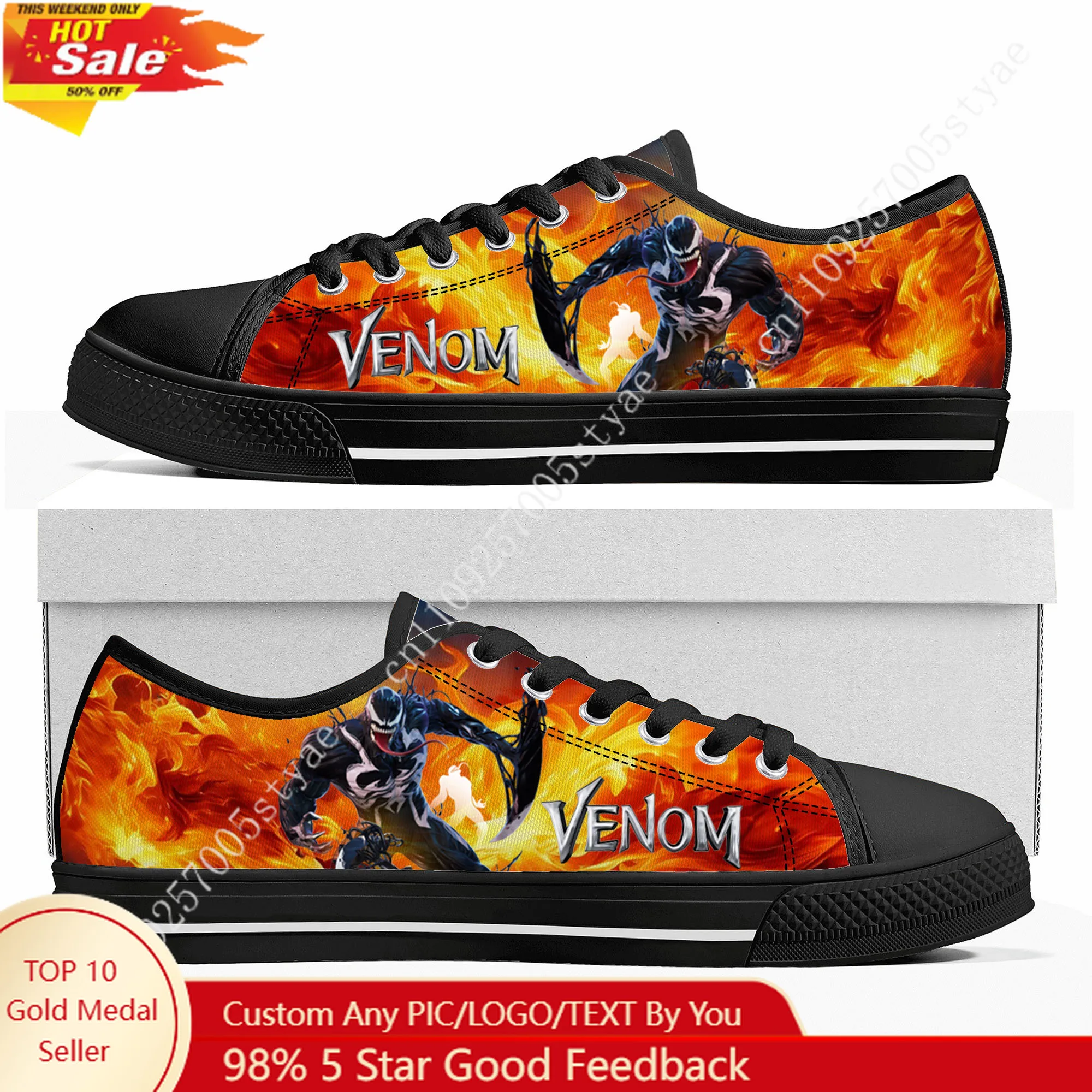 

Marvel Venom Low Top High Quality Sneakers Mens Women Canvas Sneaker Casual Custom Shoes