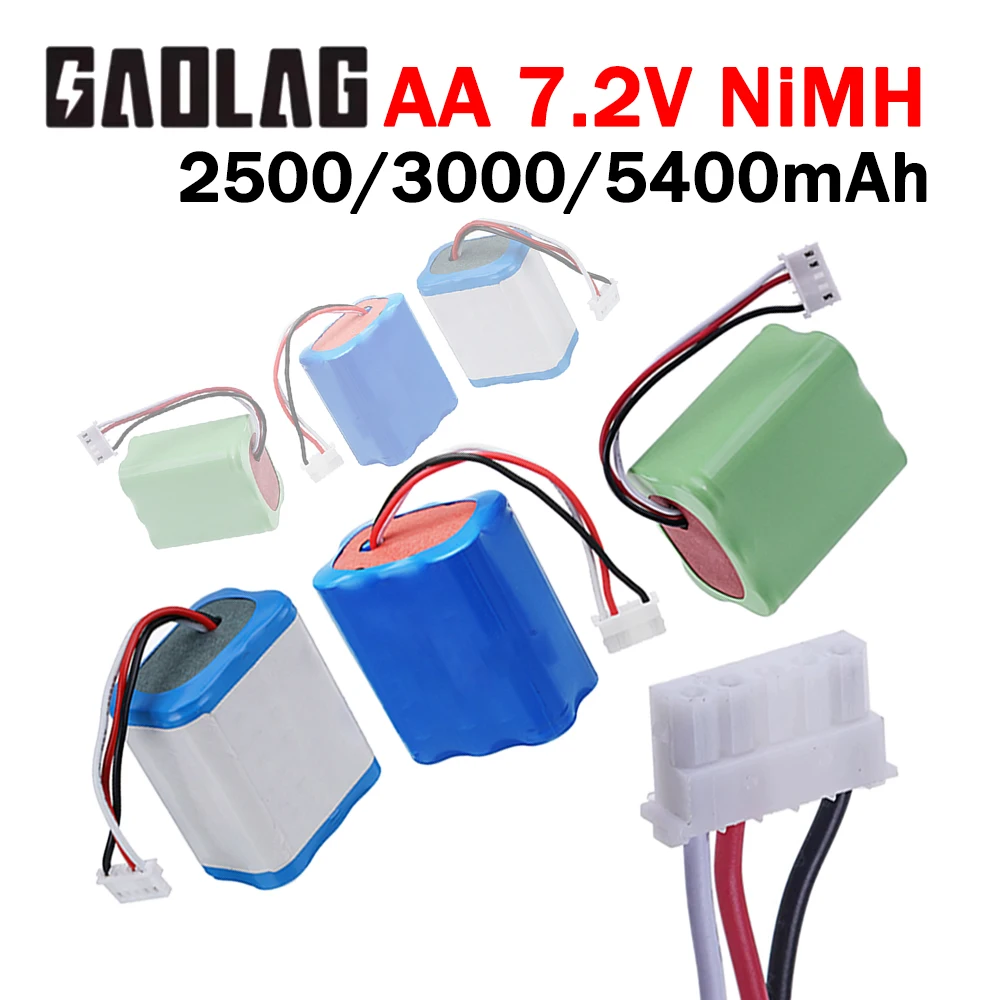 Battery for iRobot Braava 380T 380 390T and Mint 5200 5200B 5200C Vacuum Cleaner, 2500/3000/5400mah NI-MH 7.2V Batteries