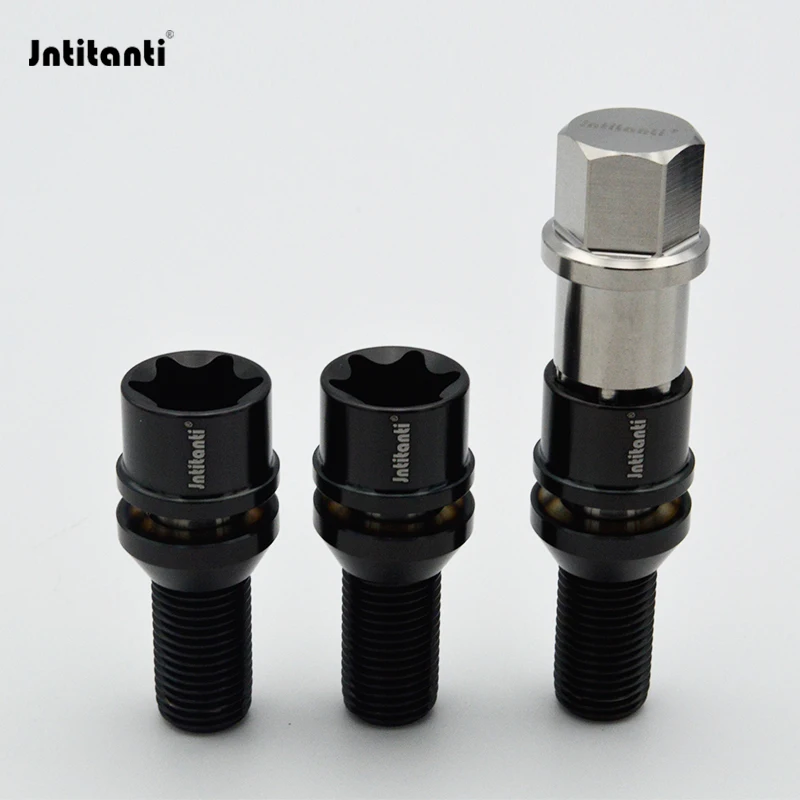 Jntitanti  Gr5 titanium wheel Rim hub bolt screws M12x1.5x28-35mm Torx with  free cone washer